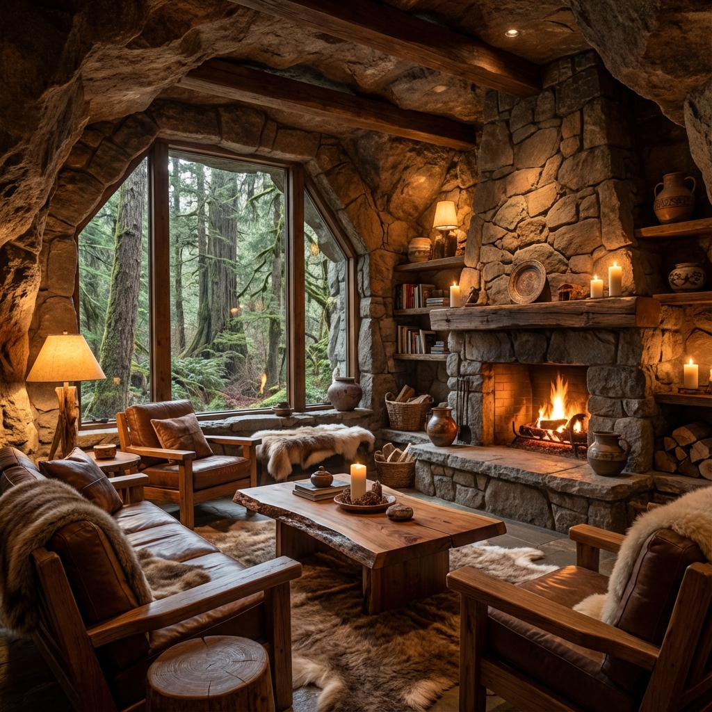 Cozy Cave interior